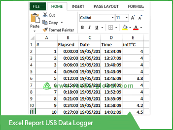 Excel Report USB Data Logger VackerGlobal